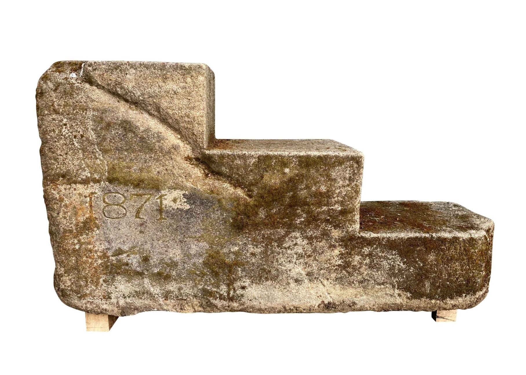 Large Original Hand Carved Stone Horse Mounting Block - 9279