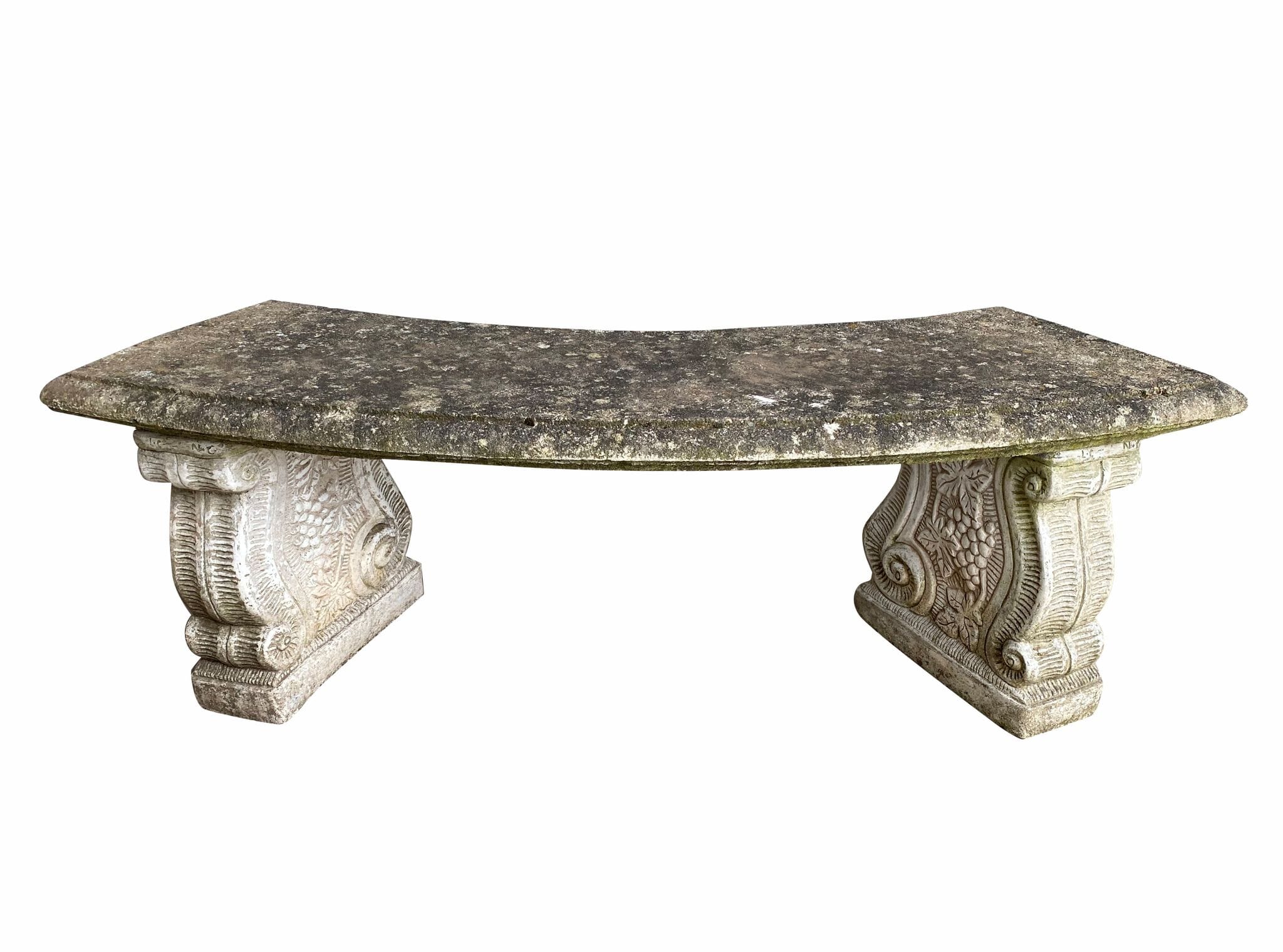 Reconstituted Stone 2 Seater Garden Curved Outdoor Bench - 9267