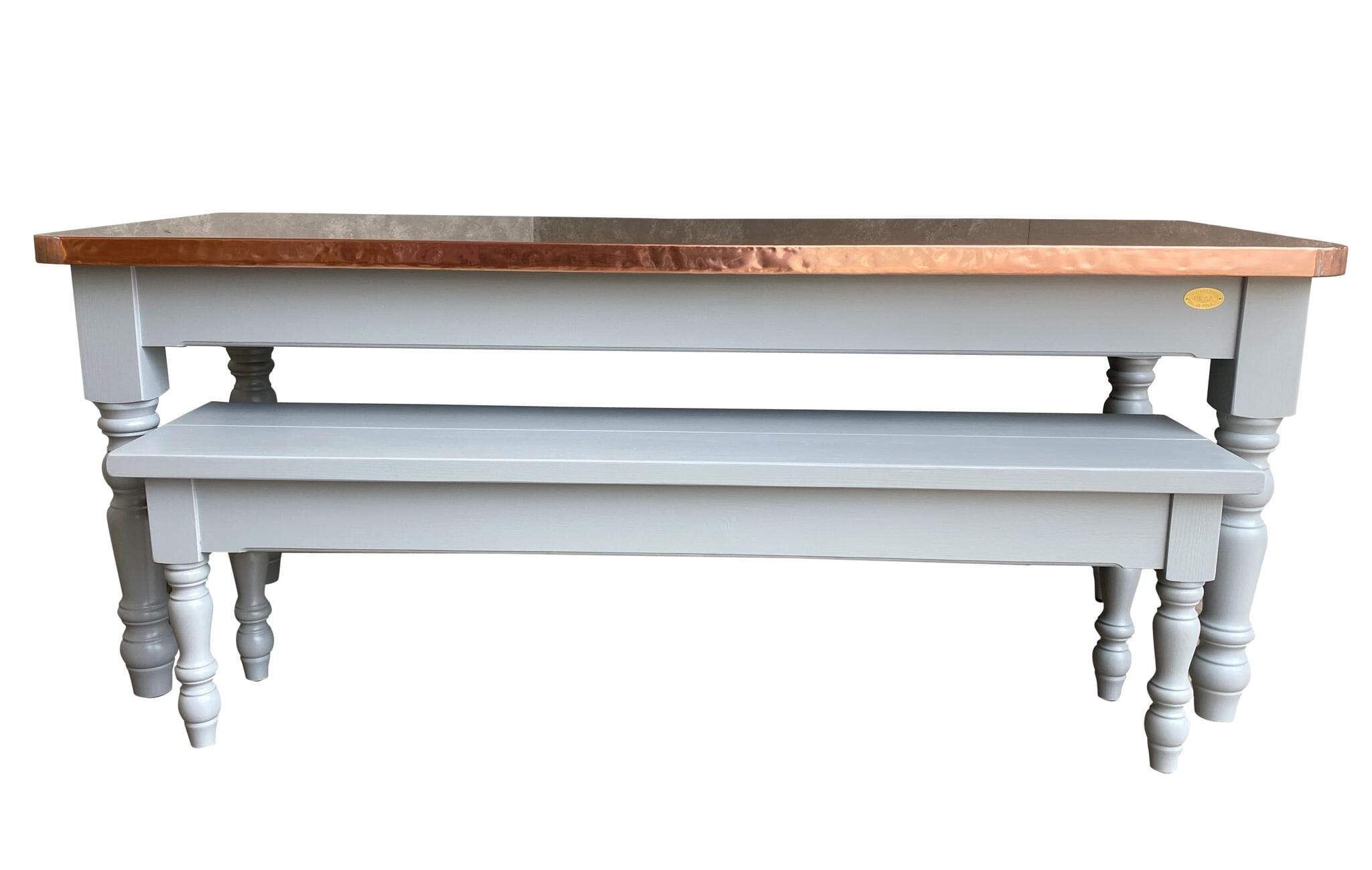 Bespoke Large Natural Copper Kitchen Table & Bench - D1698