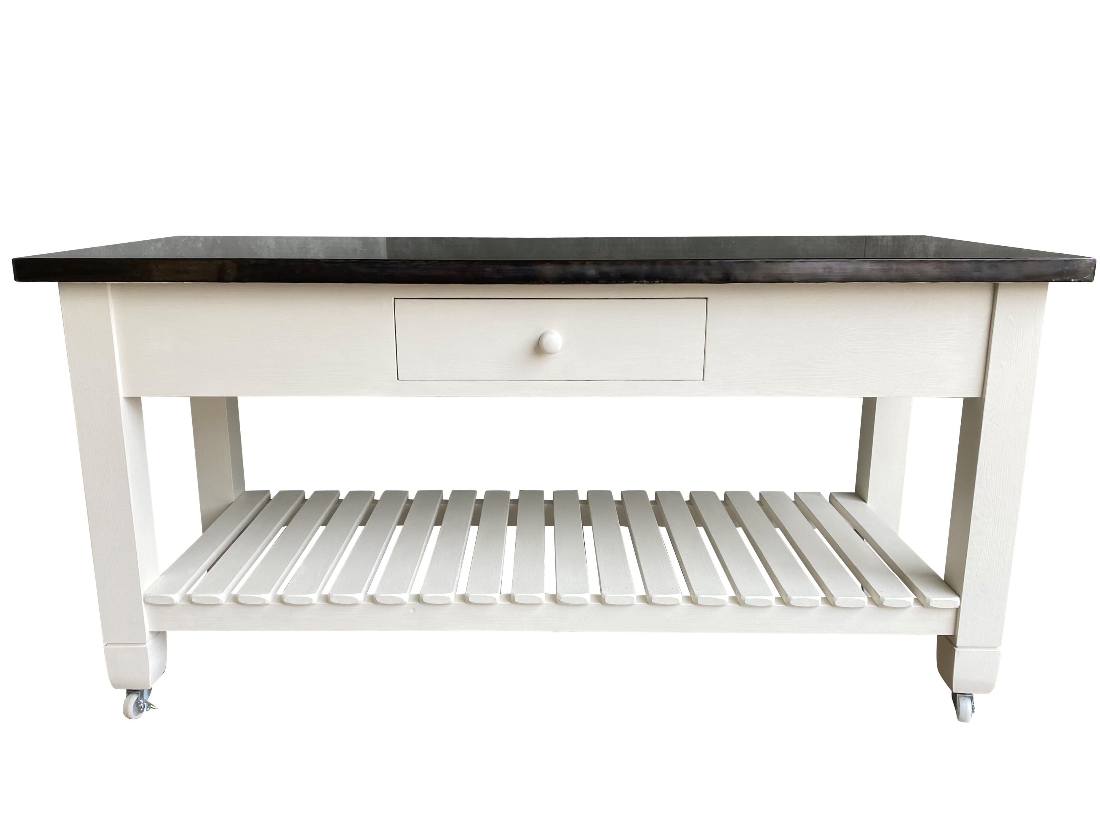 Bespoke Zinc Kitchen Unit With Slatted Shelf & Drawers - D1699