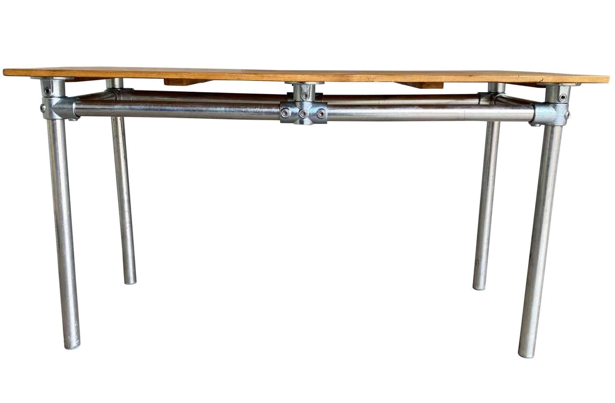 Handmade Reclaimed Pine Top & Galvanised Steel Base