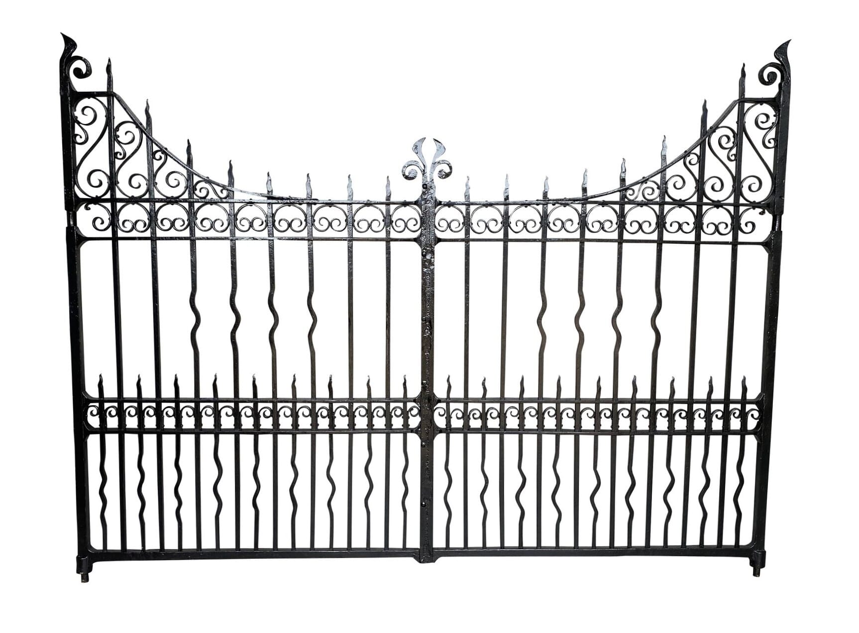 Pair of Victorian Wrought Iron Decorative Driveway Gates - 9200