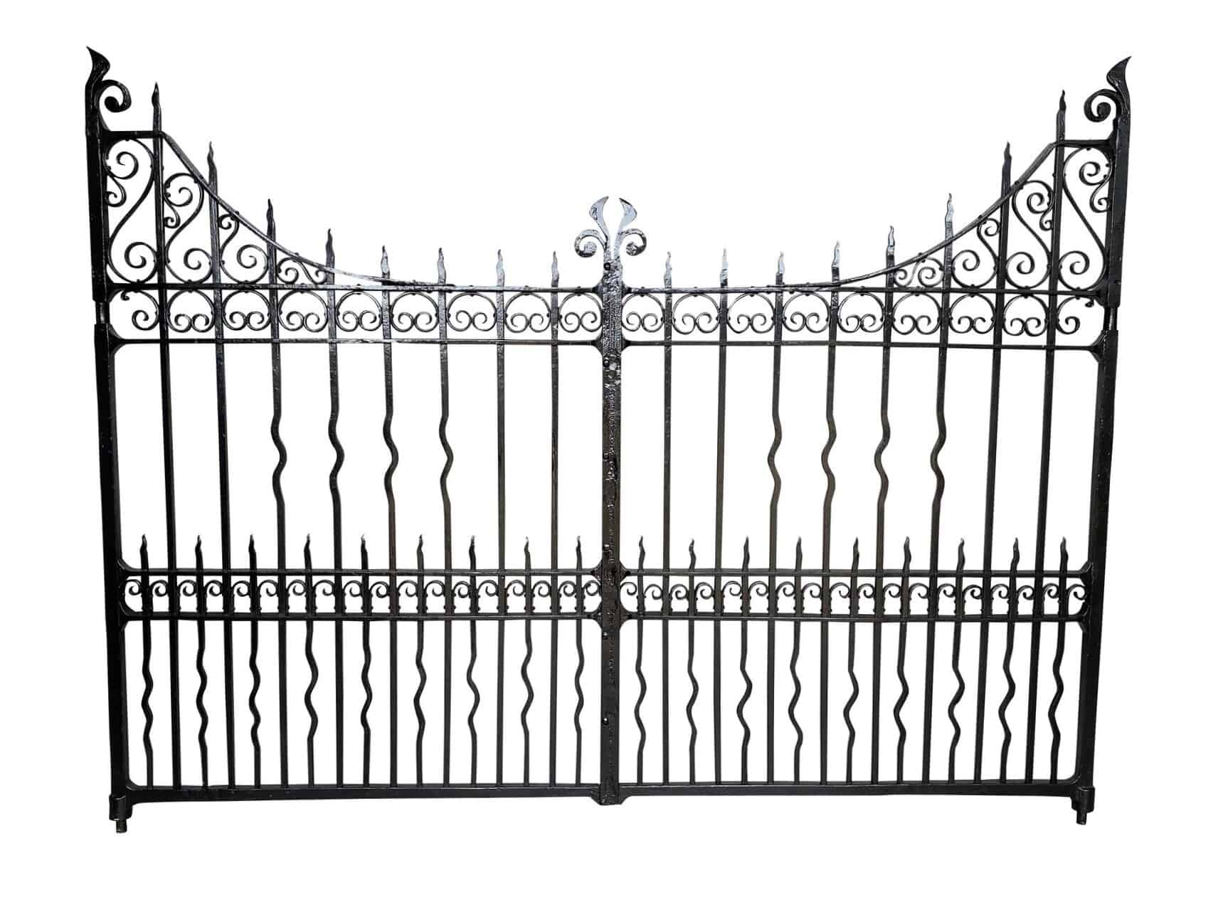 Pair of Victorian Wrought Iron Decorative Driveway Gates