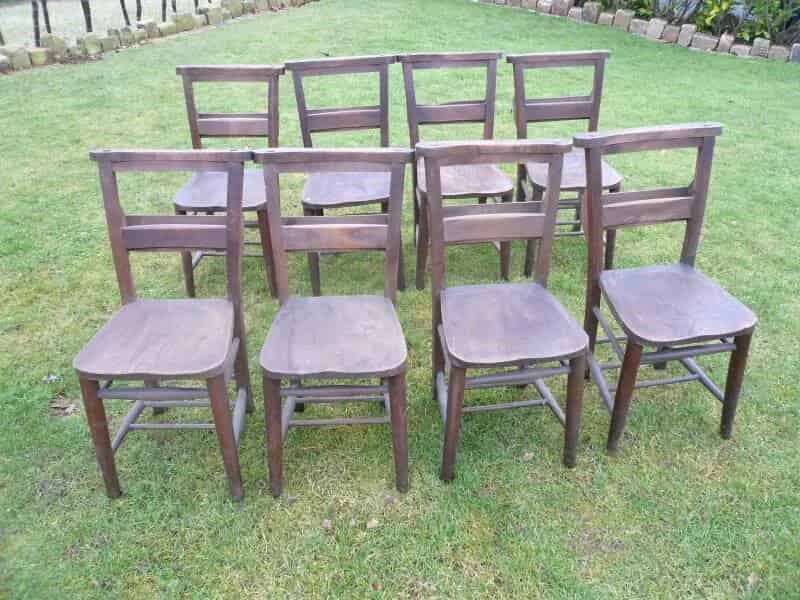 Set of 8 Church Chairs