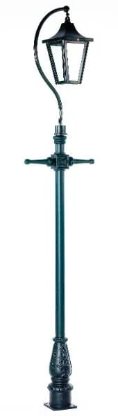 Small Black Swan Neck Lantern and Cast Iron Lamp Post - LF1062 LF1000