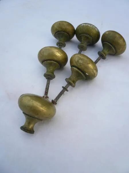 Set of 6 Brass Knobs - 3809