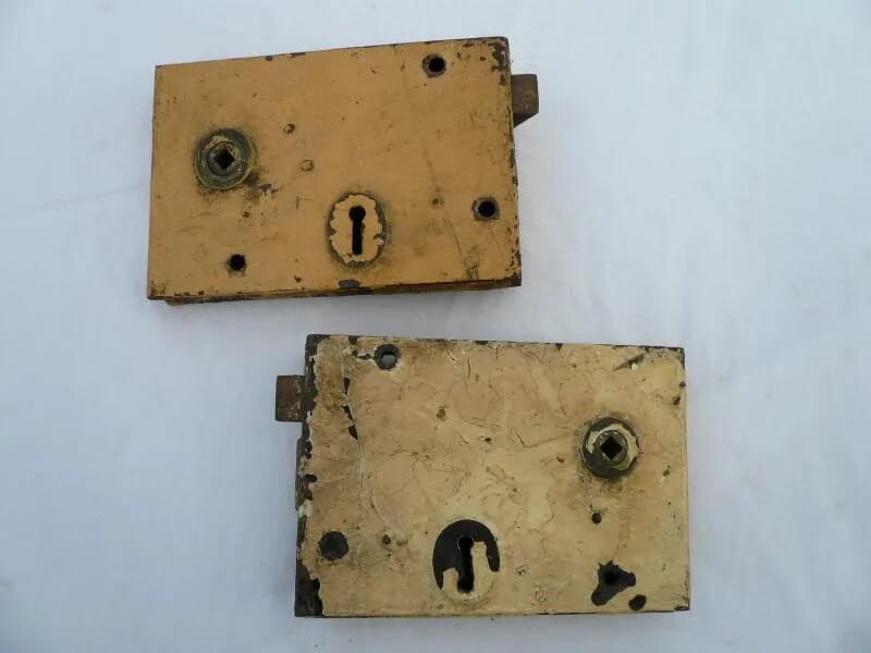 Set of 2 Antique Rim Locks - 3818