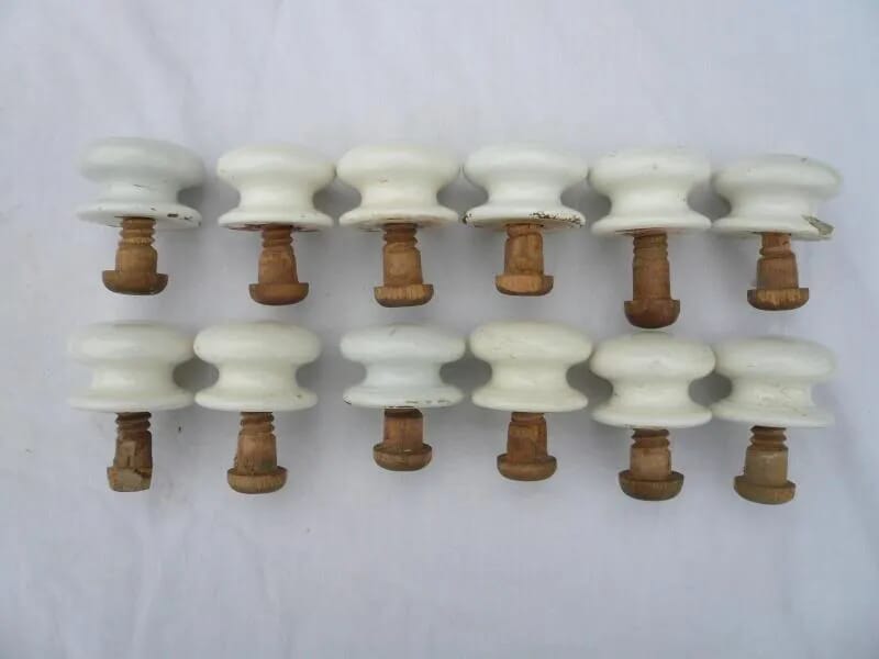 12 Victorian Ceramic Cupboard Knobs - 3824
