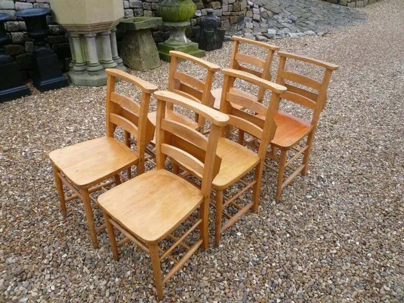 Set of 6 Church Chairs Available - 3024