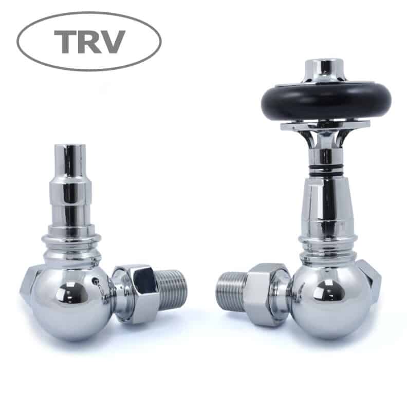 Amberley Corner Radiator Valves Chrome Finish