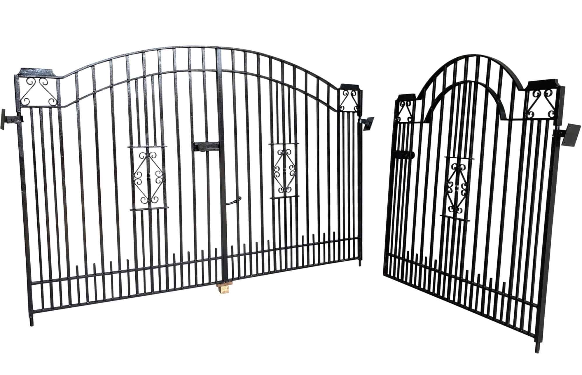 Wrought Iron Decorative Driveway Gates & Pedestrian Gate