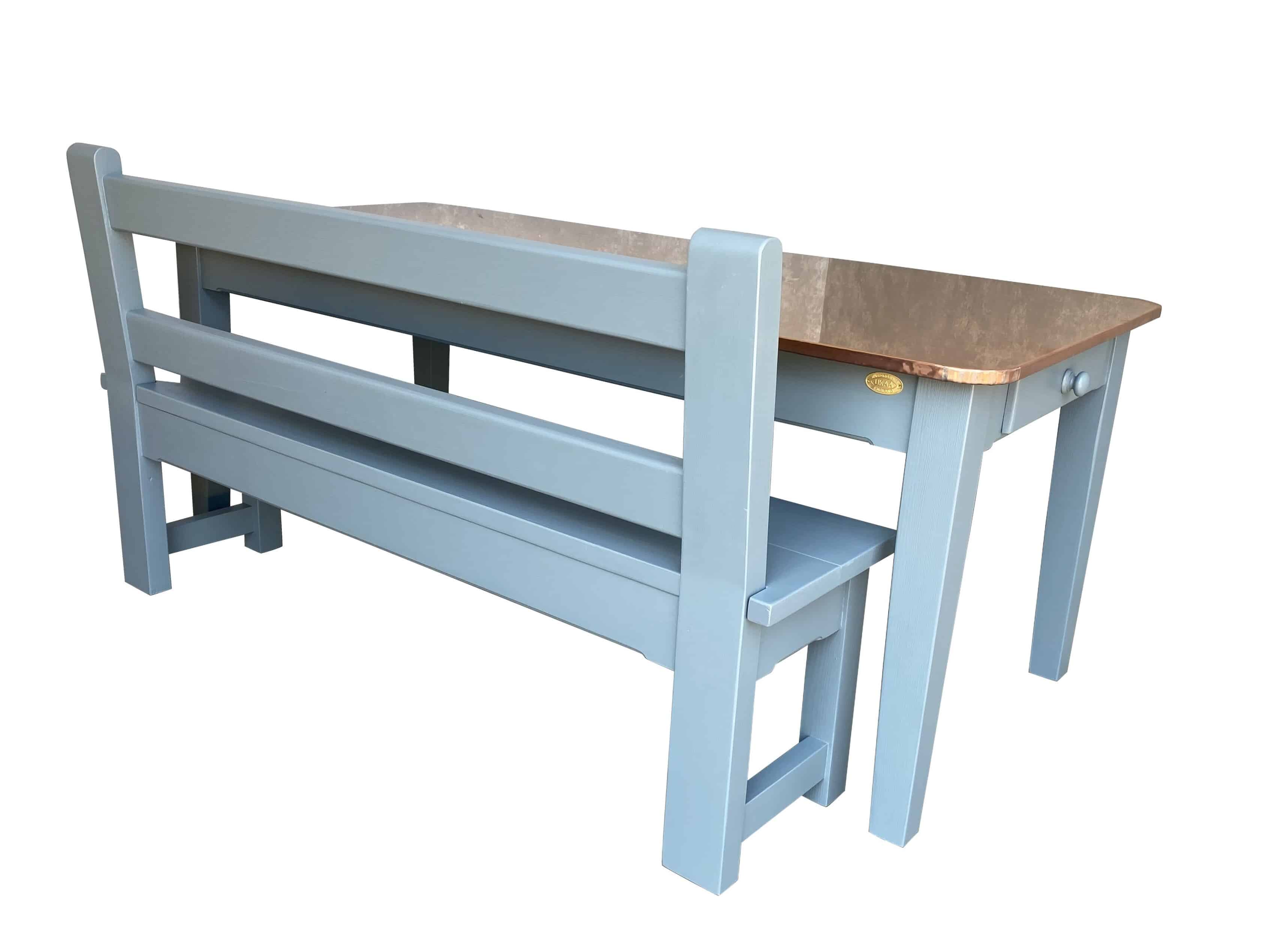 Bespoke Large Natural Copper Kitchen Table & High Bench