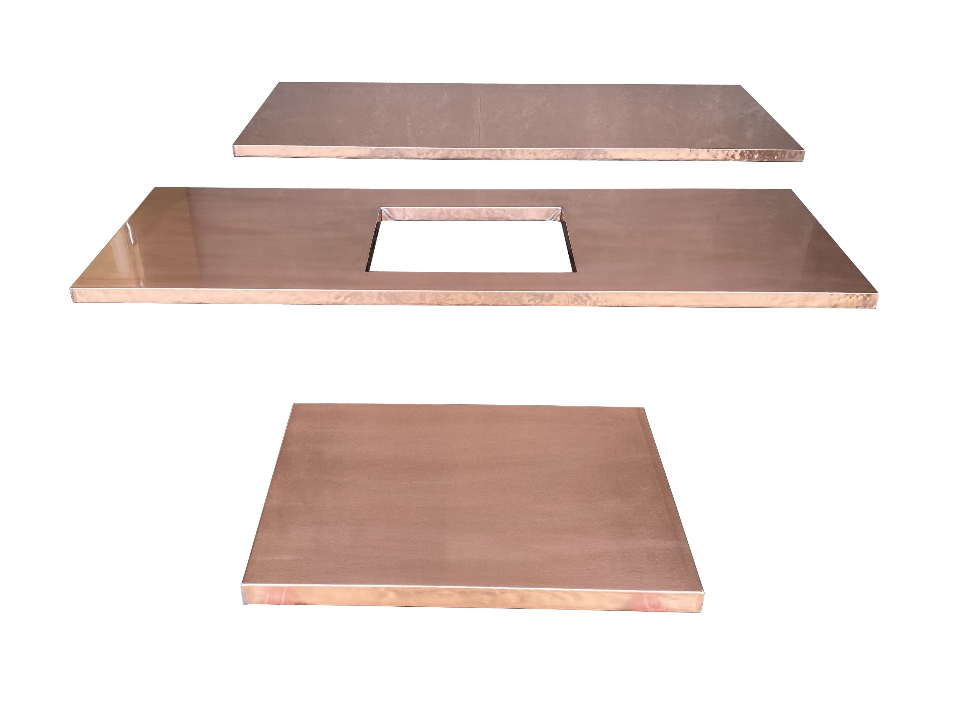 Bespoke Natural Copper Kitchen Worktops with Cutouts - D1710