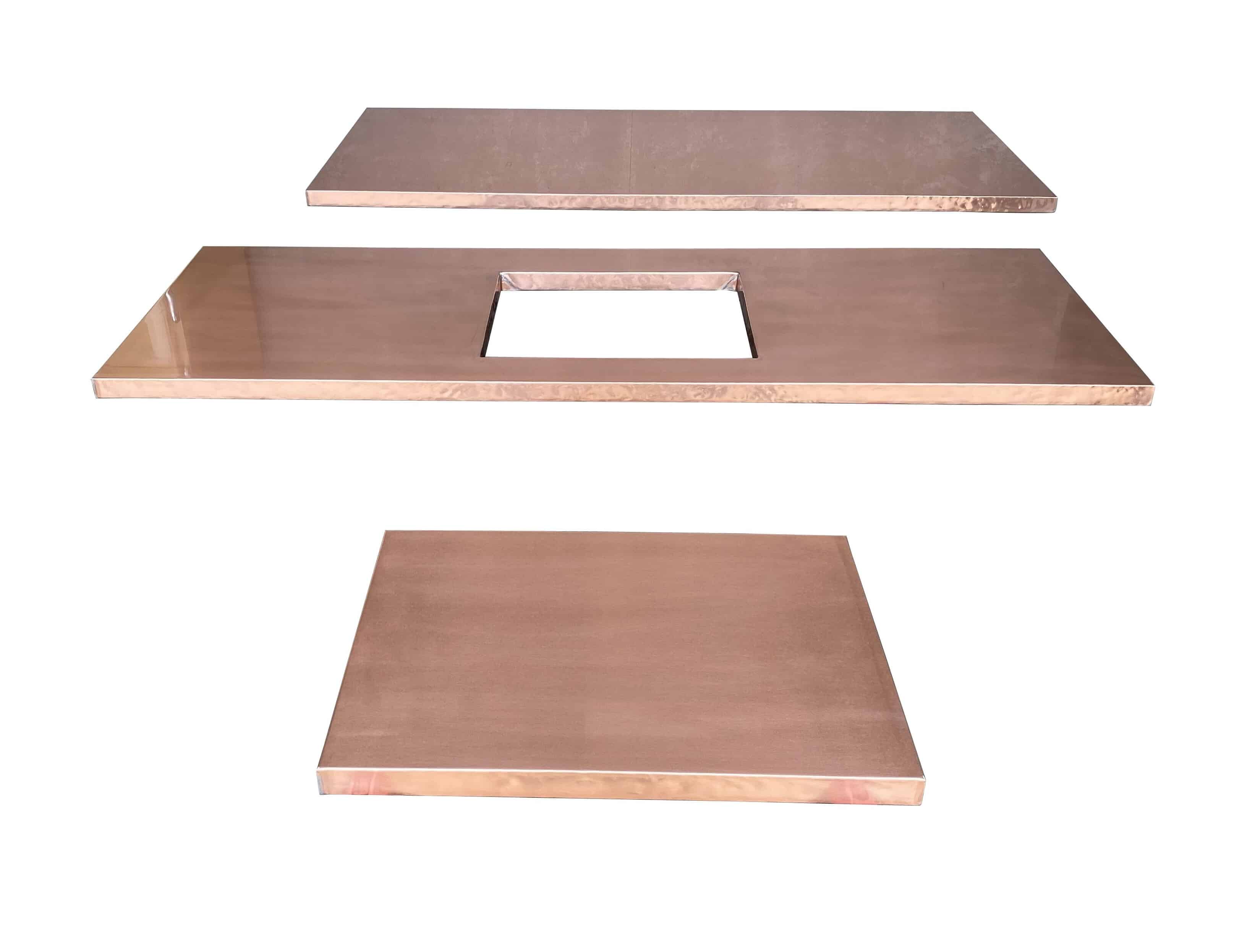Bespoke Natural Copper Kitchen Worktops with Cutouts