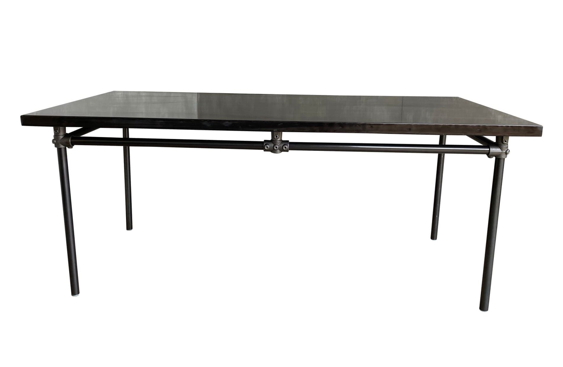 Antiqued Zinc Top Table With Metal Base - D1712