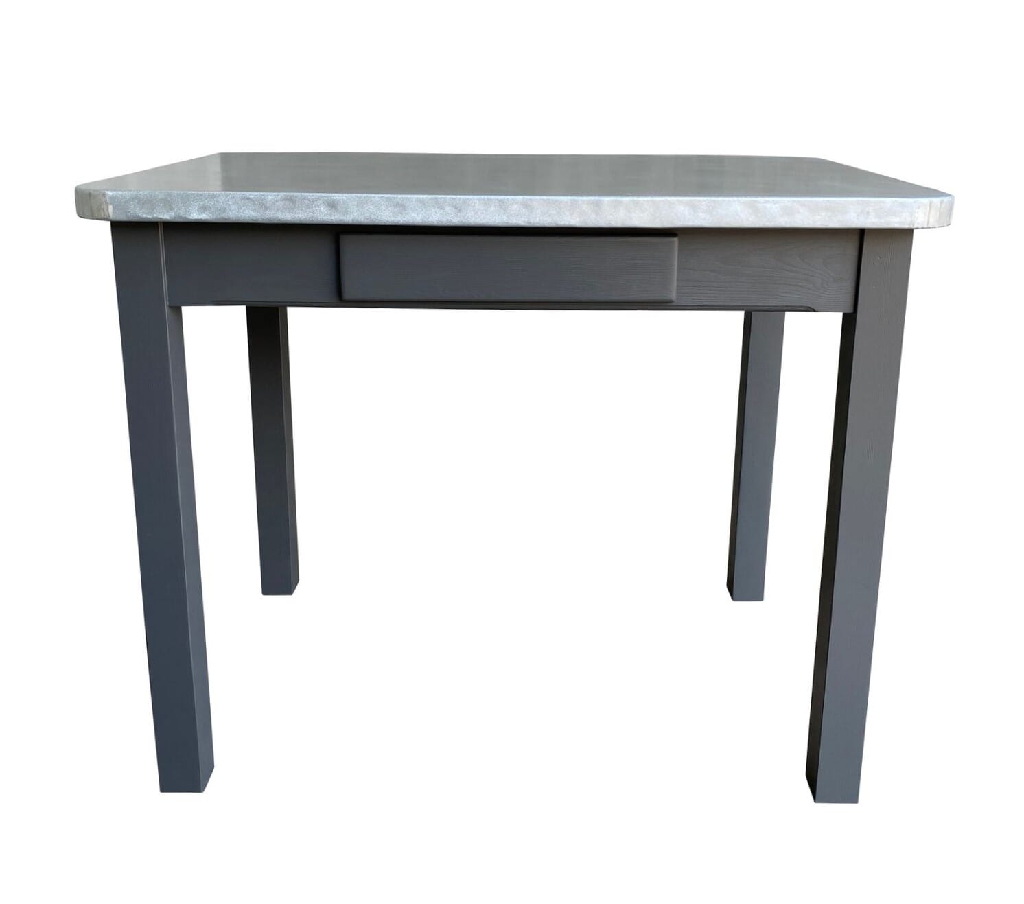 Bespoke Matt Zinc Top Kitchen Table and Painted Base - D1713
