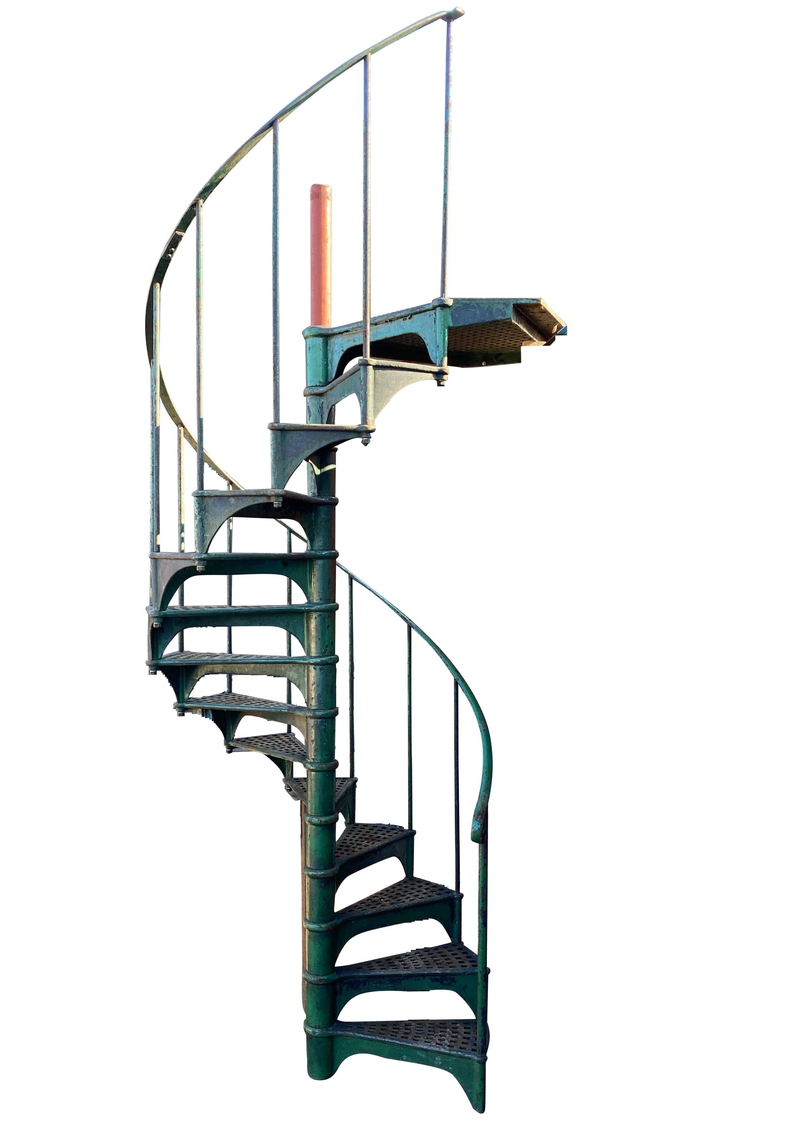 Industrial Cast Iron Spiral Staircase & Landing Plate - 9284
