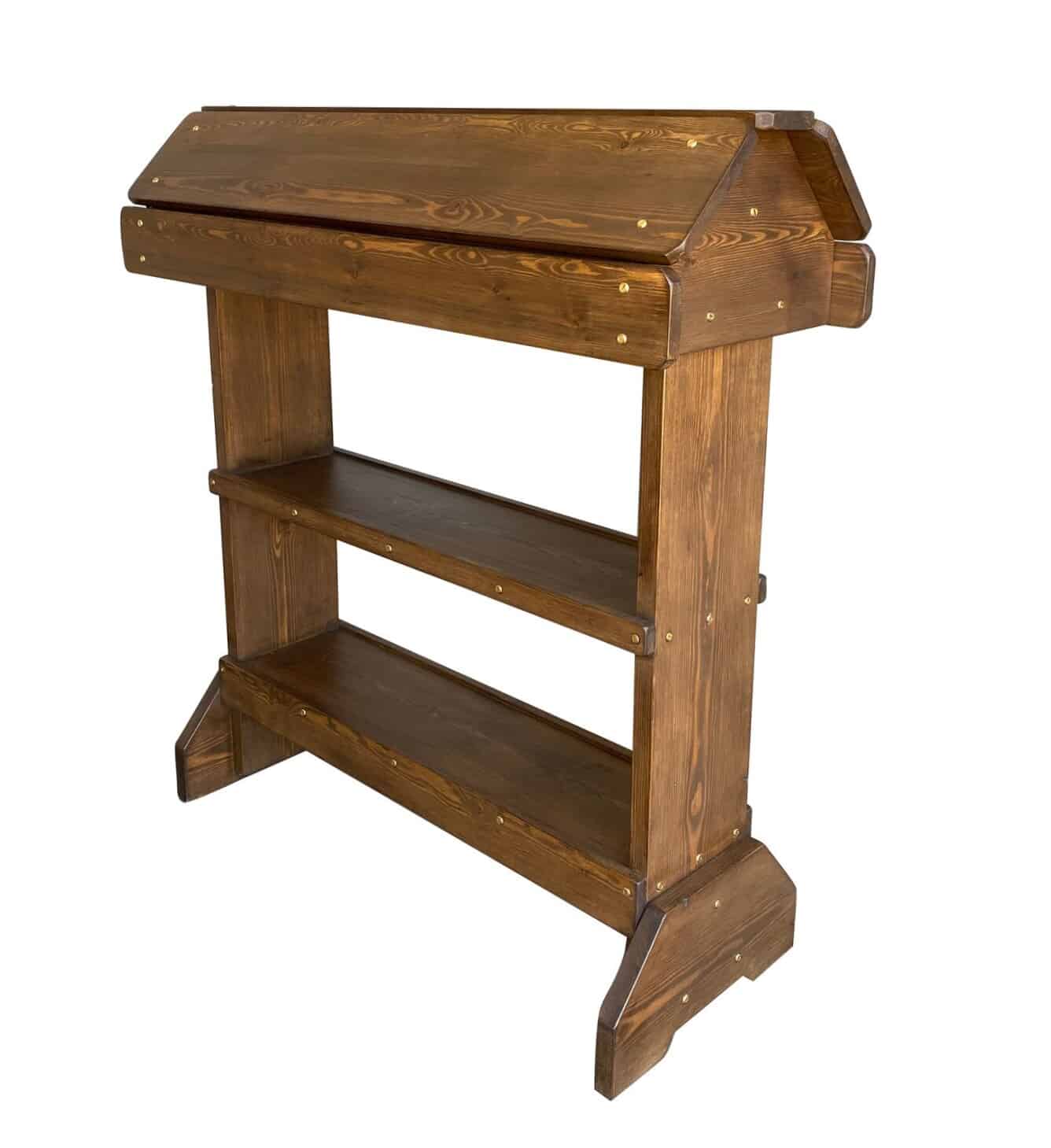 Bespoke Reclaimed Pine Twin Saddle Rack & Shelves