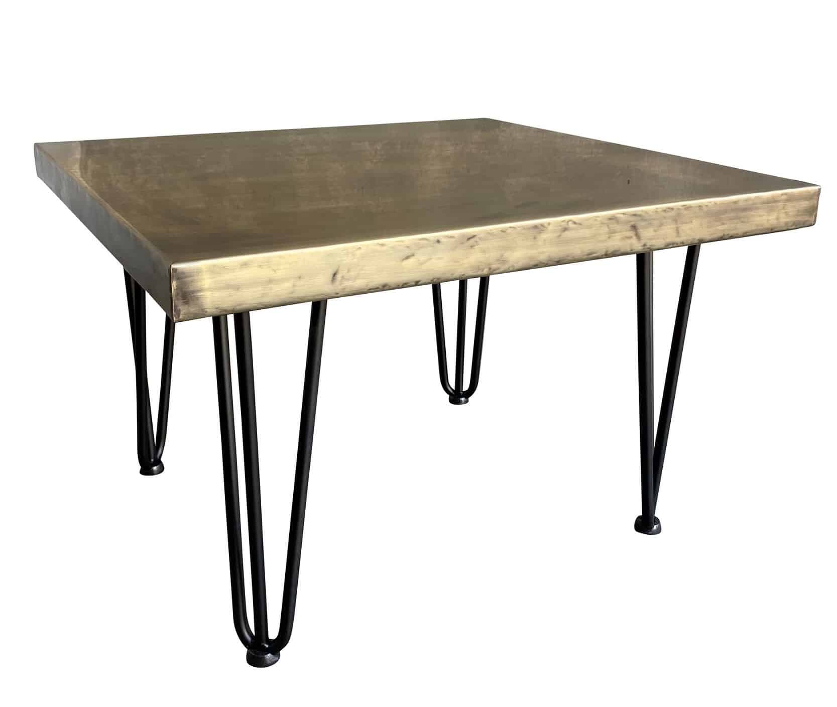 Brass Coffee Table With Black Legs
