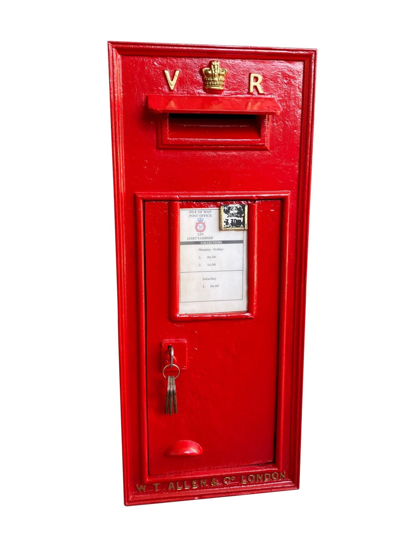 Royal Mail VR Large Cast Iron Wall Mounted Letter Box - IOMVat8