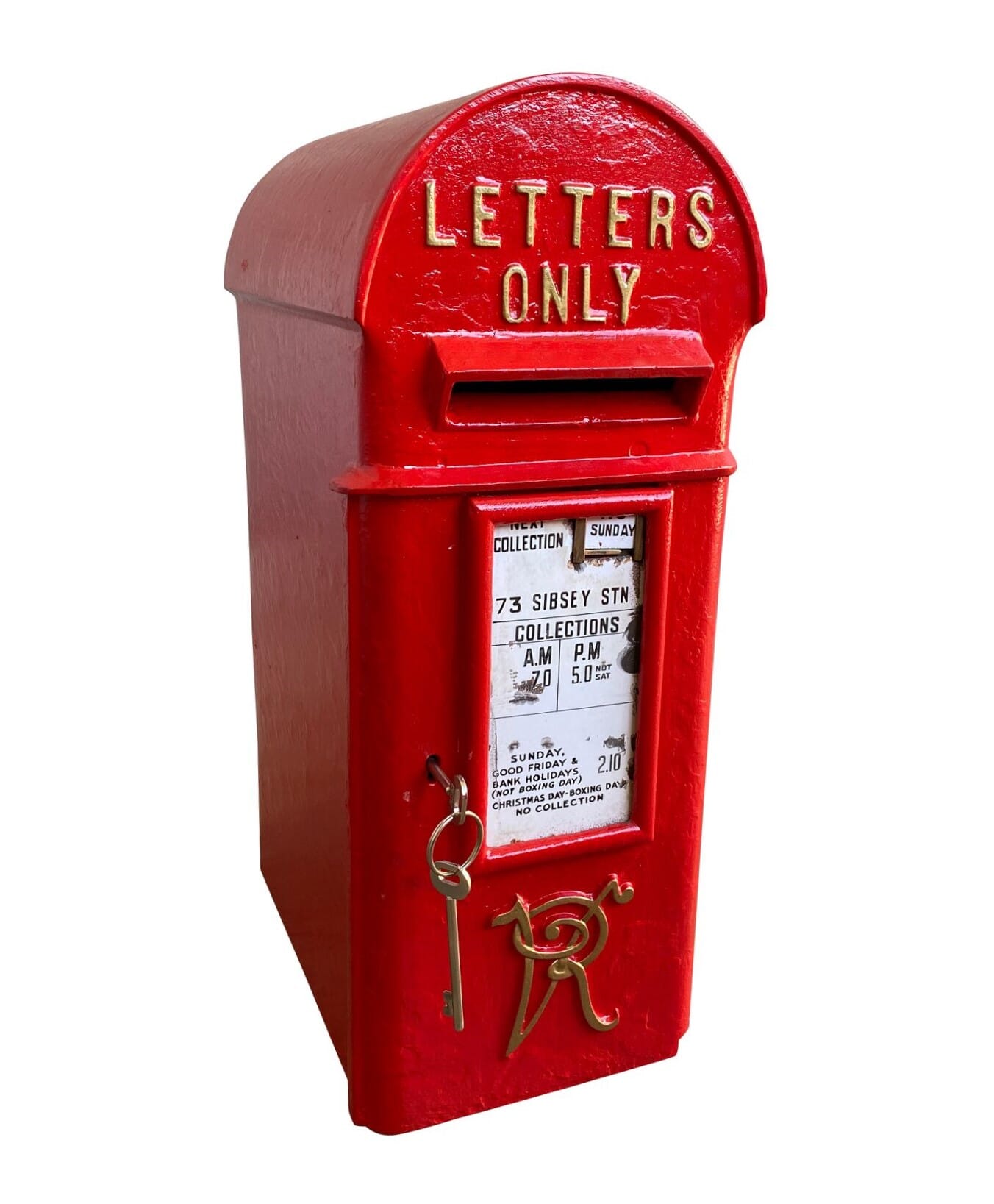 VR Cast Iron Original Pole Mounted Letter Post Box - 9017
