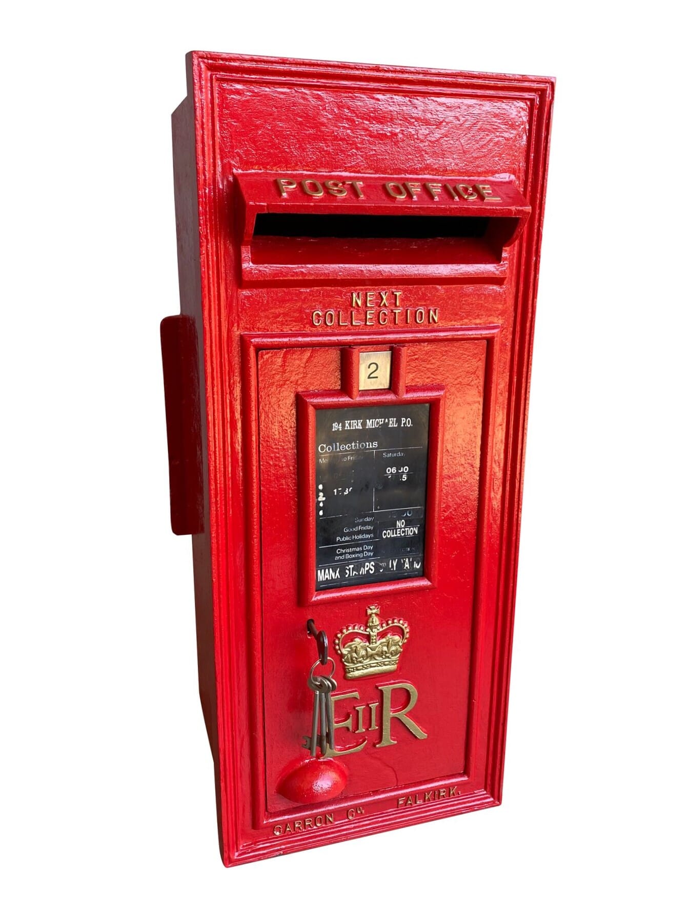 Original Cast Iron Elizabeth II Wall Mounted Post Box - IOMVat2