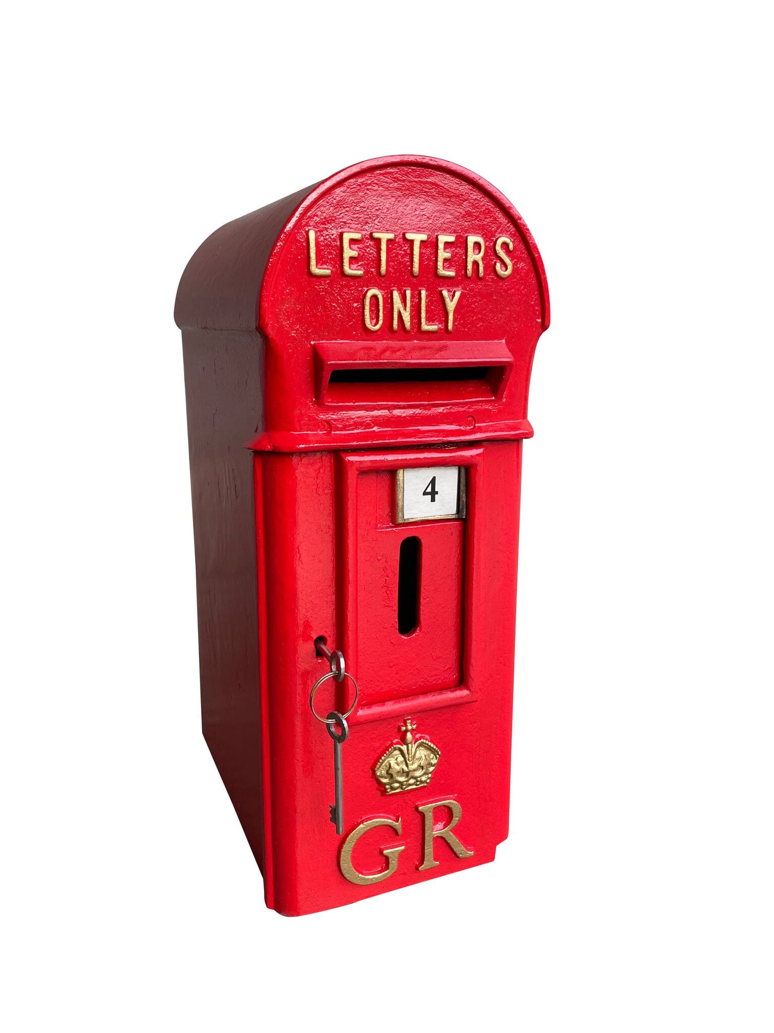 Original Cast Iron Pole Mounted George V Letter Post Box - 9087