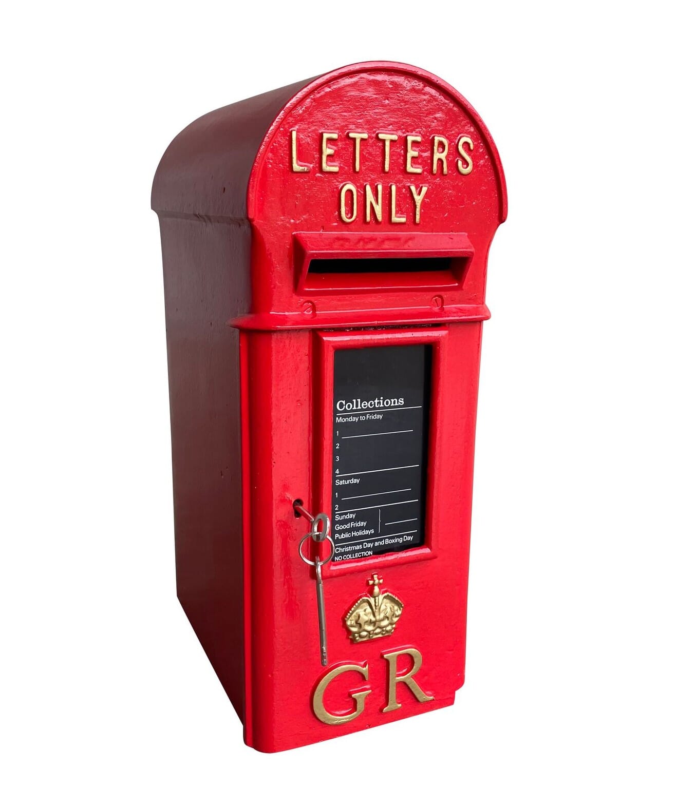 George V Original Cast Iron Pole Mounted Letter Post Box - 9308