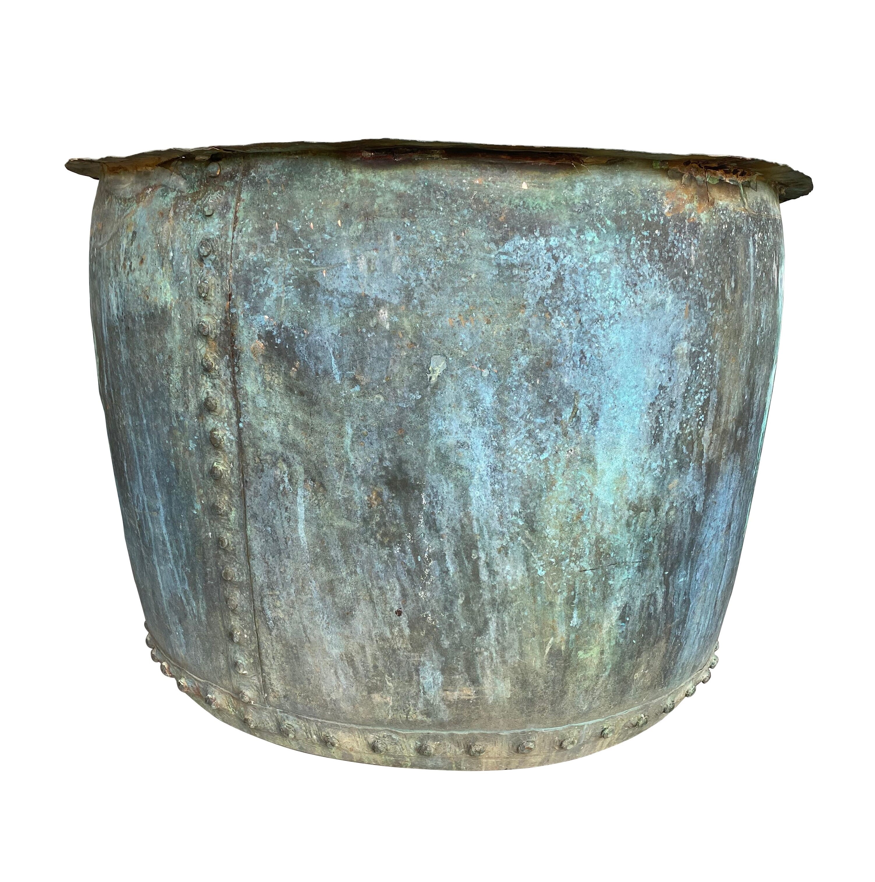 Extra Large Outdoor Victorian Copper Garden Pot - 9295