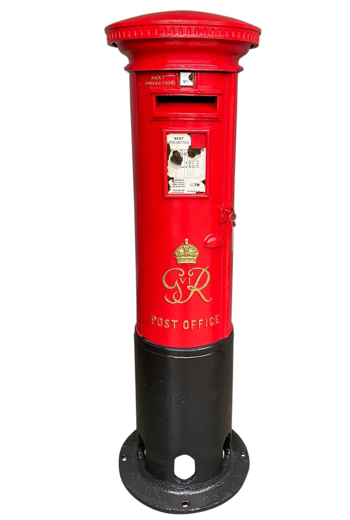 Original Reclaimed Cast Iron 'George VI' Pillar Box - 9247