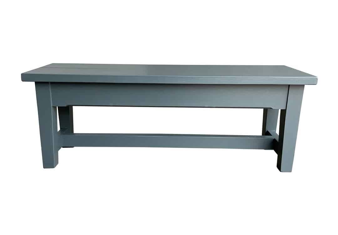 Bespoke Hand Painted Pine Plank Top Kitchen Bench