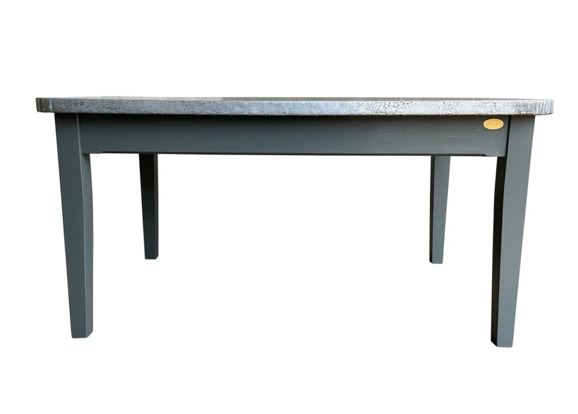 Bespoke Distressed Zinc Kitchen Table With Drawers - D1737
