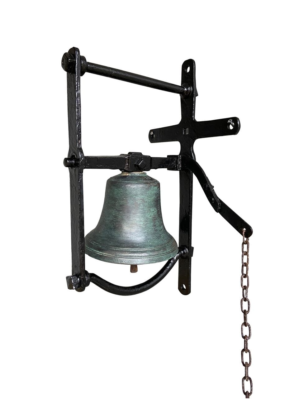 Antique Wall Mounted Bronze Calling Bell With Chain - 9305