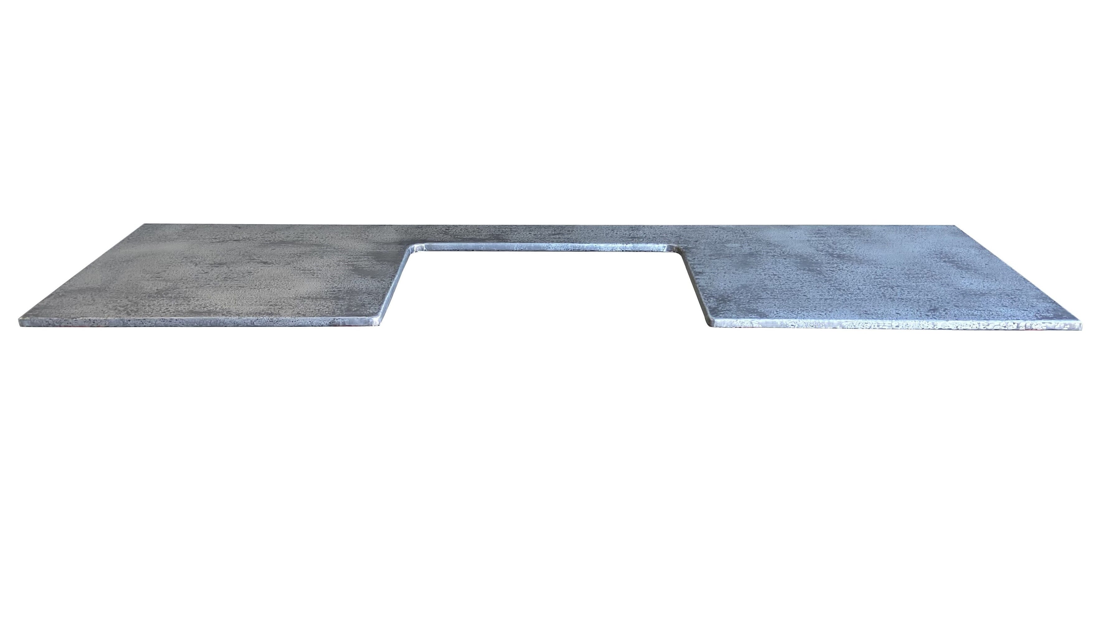 Bespoke Antiqued Distressed Zinc Kitchen Worktop - D1741
