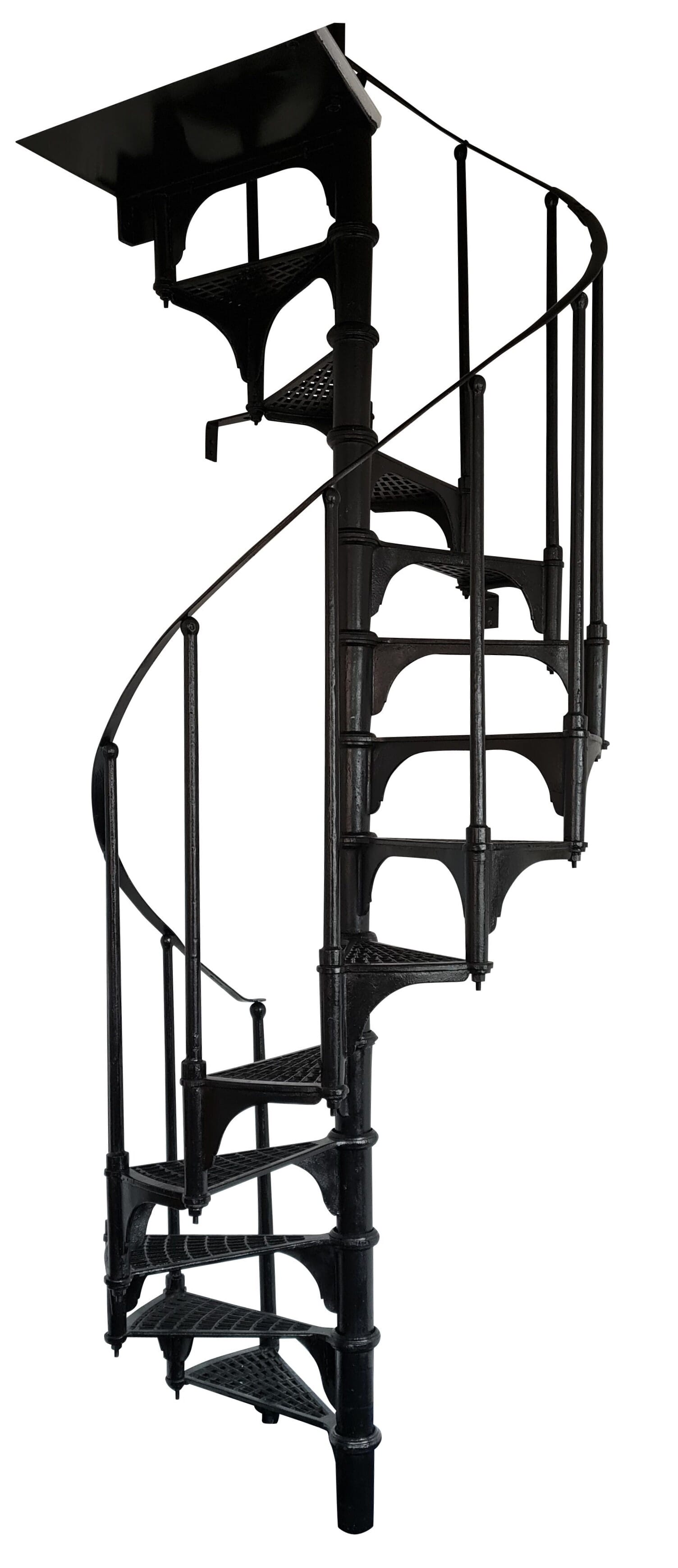 Industrial Style Black Cast Iron Spiral Staircase - 9310
