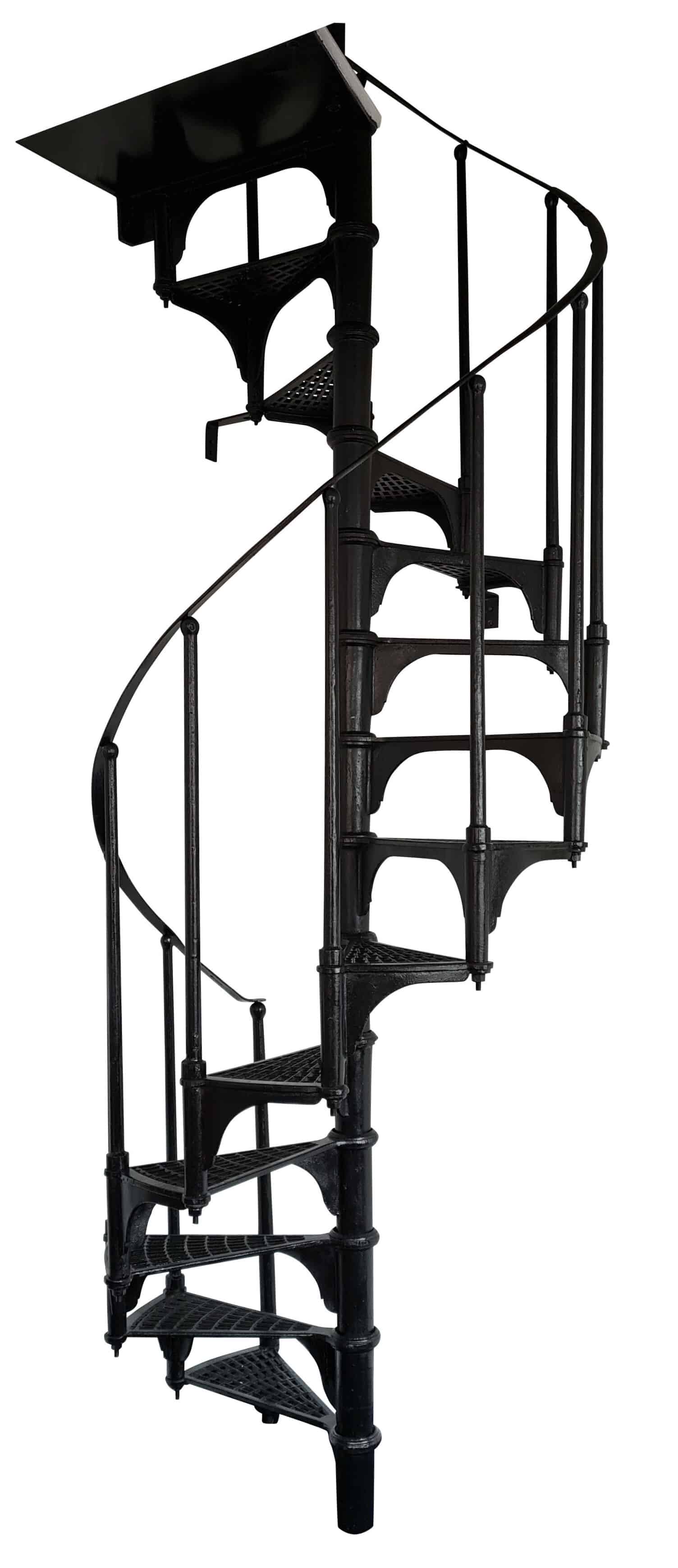 Industrial Style Black Cast Iron Spiral Staircase