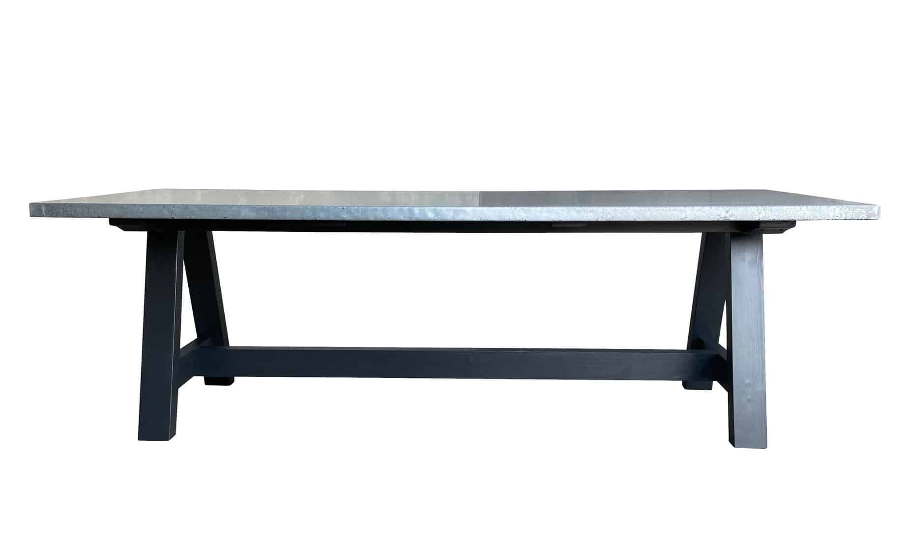Bespoke Distressed Zinc Top Table on Painted Base