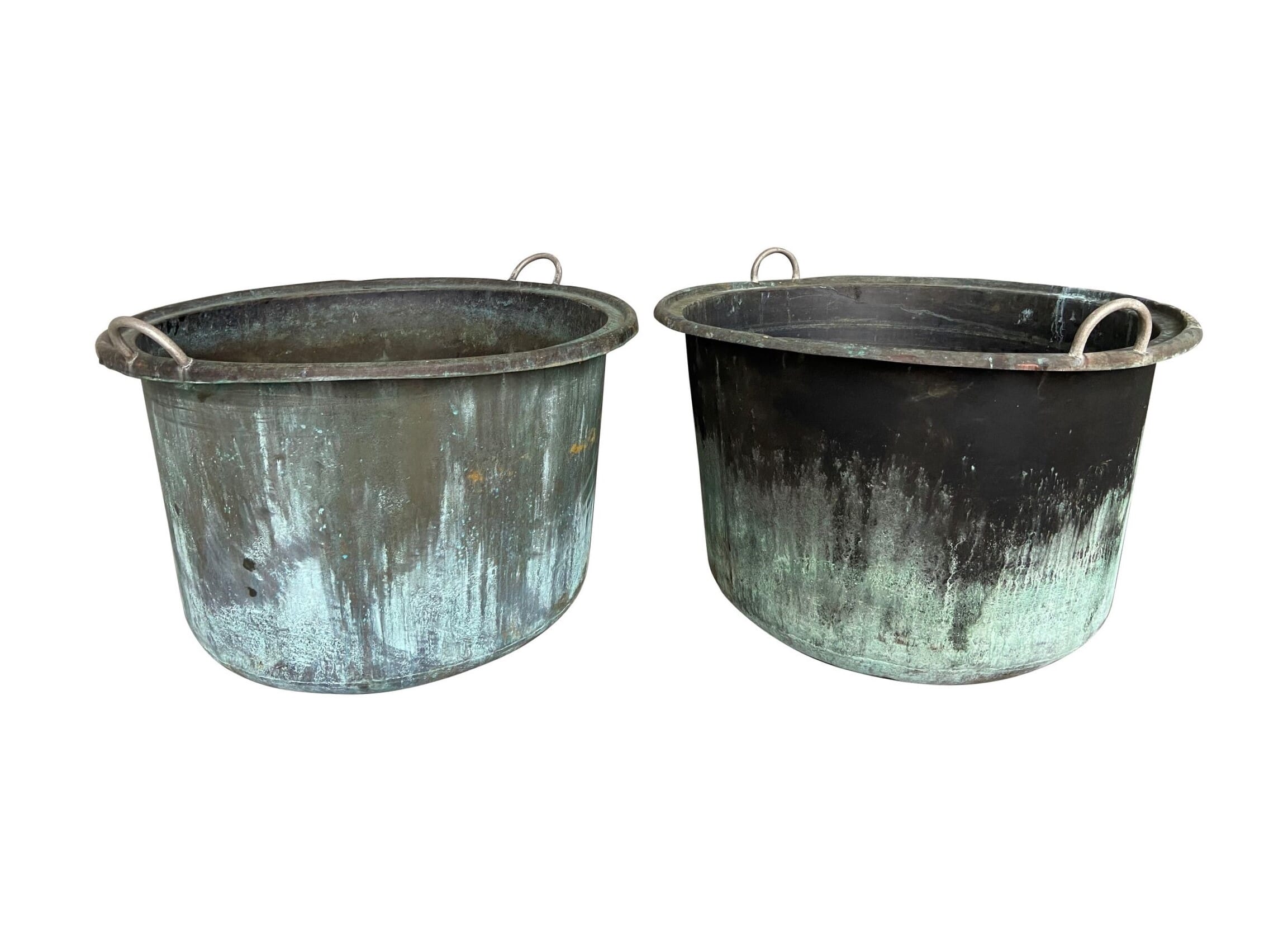 Vintage Garden Copper Planter With Handles - 9326a/9326b