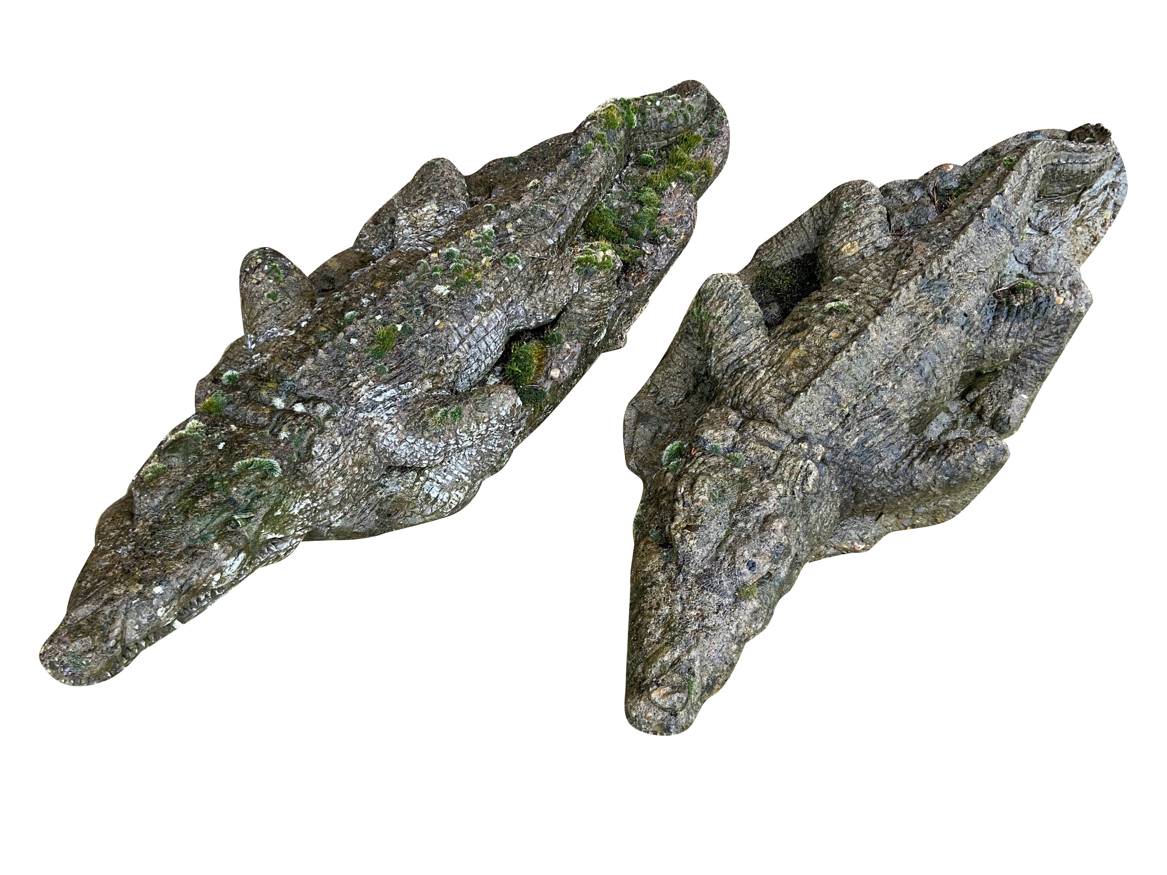 Garden Outdoor Reconstituted Stone Crocodile - 9337a/9337b