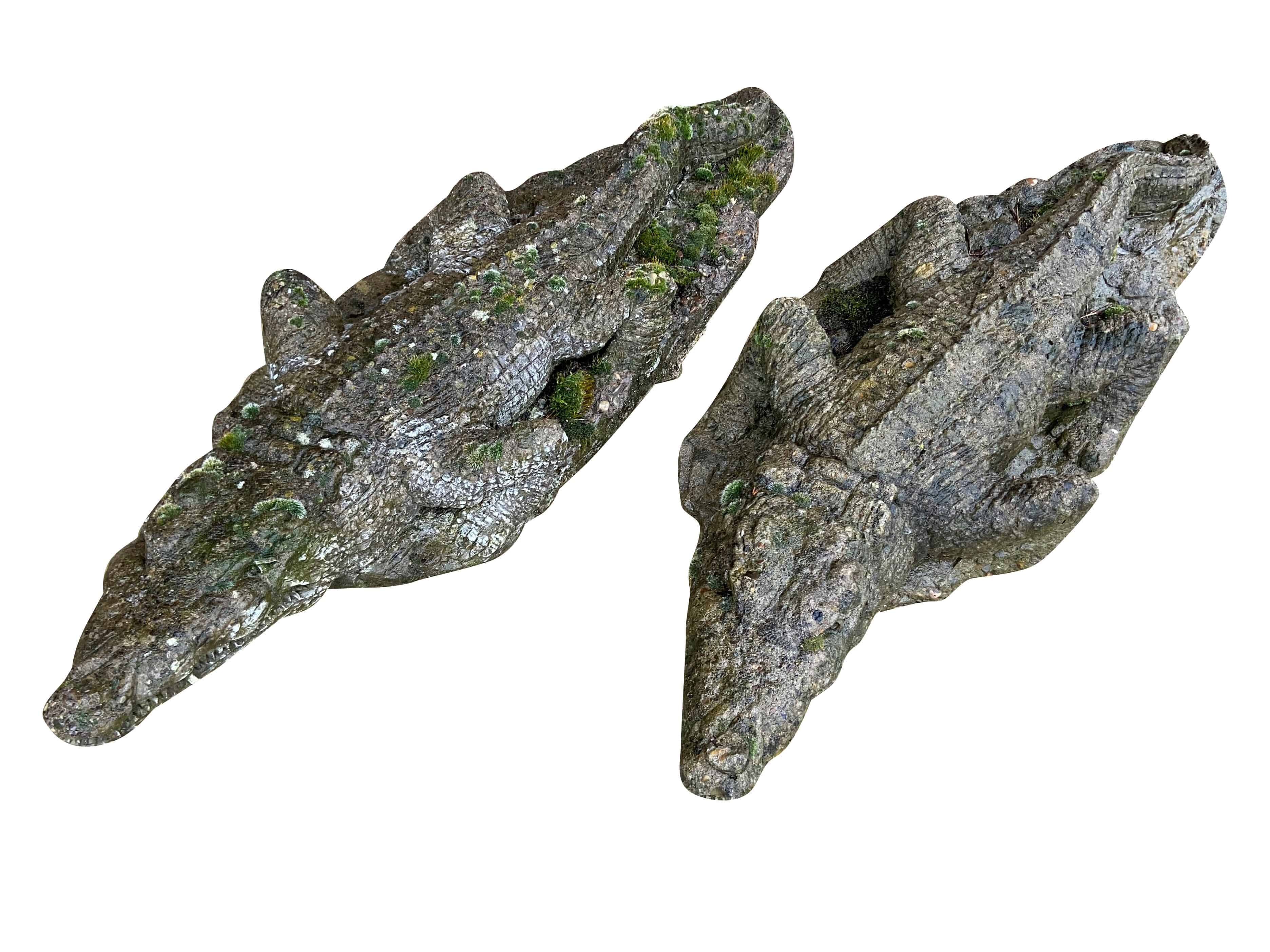 Garden Outdoor Reconstituted Stone Crocodiles
