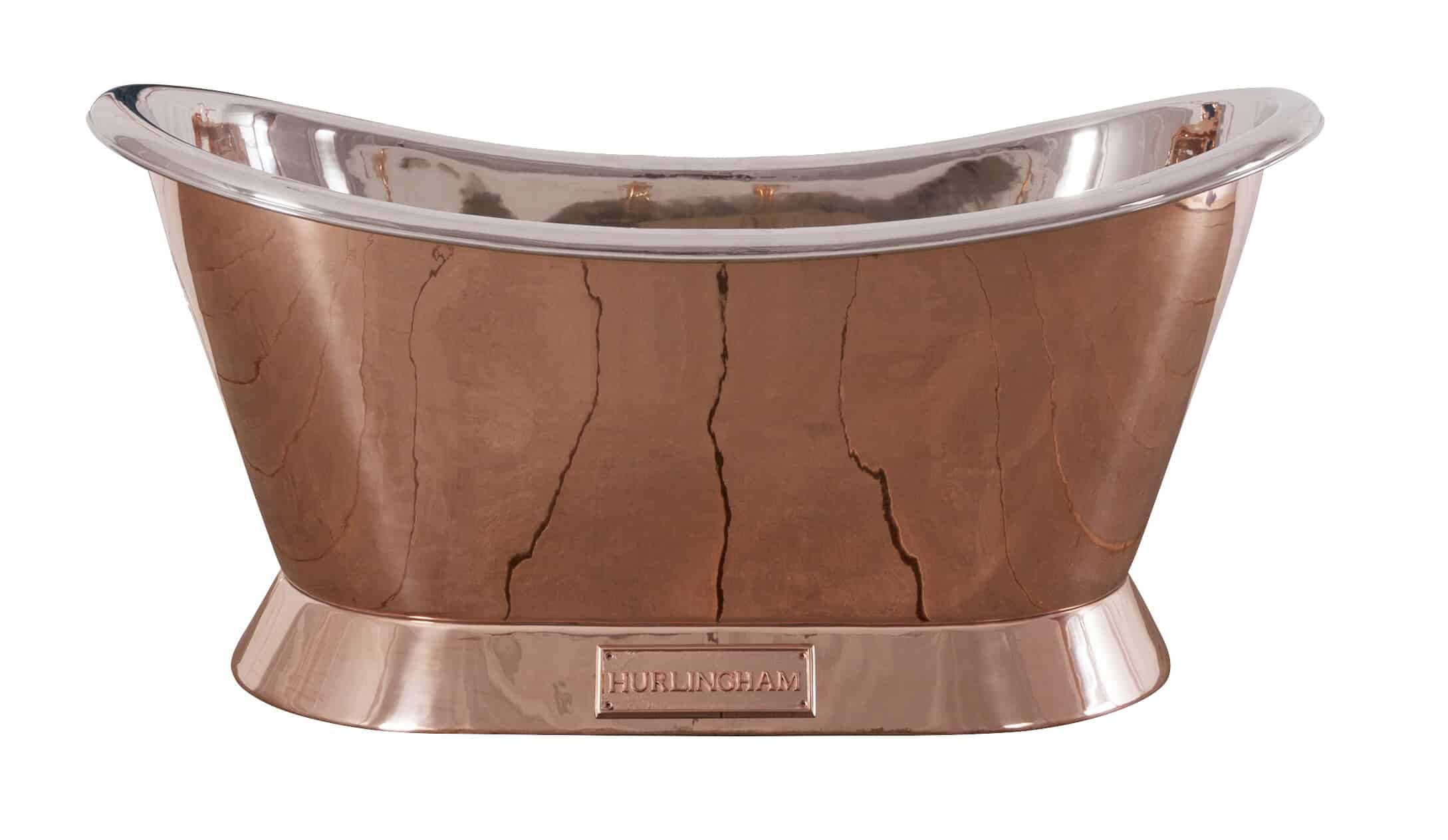 Copper Bateau 1500mm Bath with Copper External and Nickel Internal