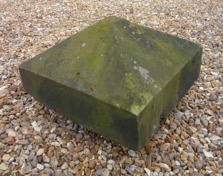 Salvaged Antique Stone Pier Capping 17 1/2" x 17 1/2" x 10 1/2"
