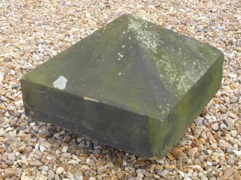 Salvaged Antique Stone Pier Capping 17" x 17" x 11"