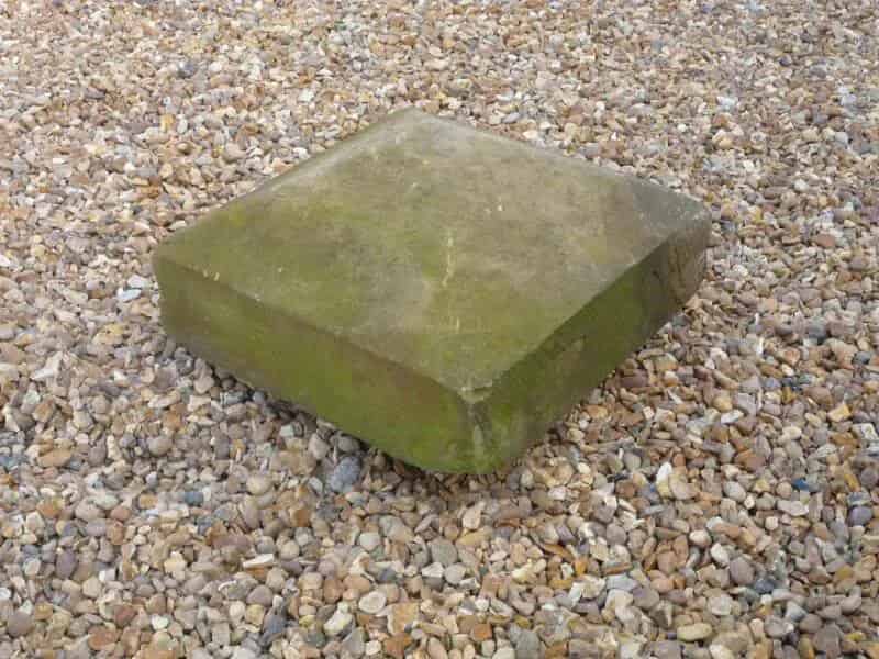 Salvaged Antique Stone Pier Capping 18" x 18" x 9 3/4"