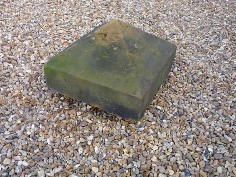 Salvaged Antique Stone Pier Capping - 17 3/4" x 17 3/4" x 11 1/2"
