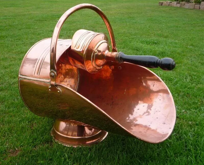 Antique Copper Coal Scuttle - 3933