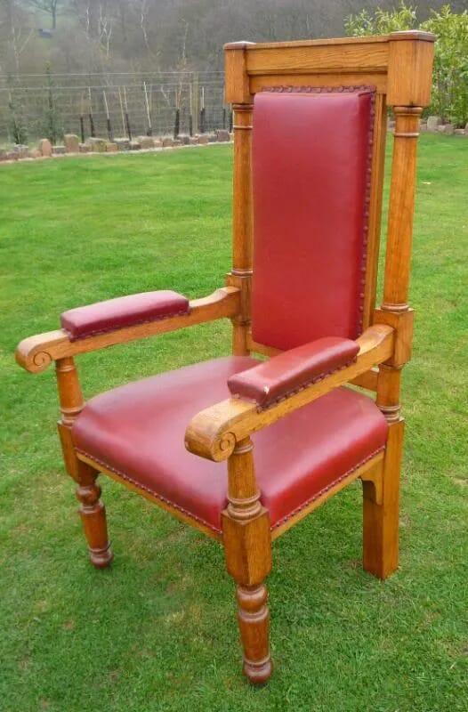 Large Antique Oak Arm Chair - 3937