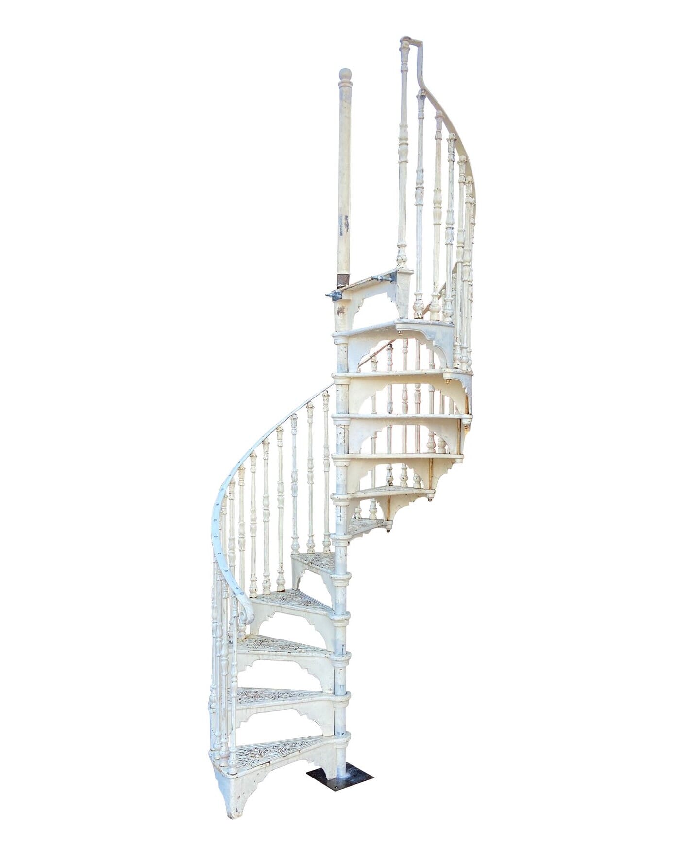 White Cast Iron Spiral Staircase by Safety Stairways - 9331