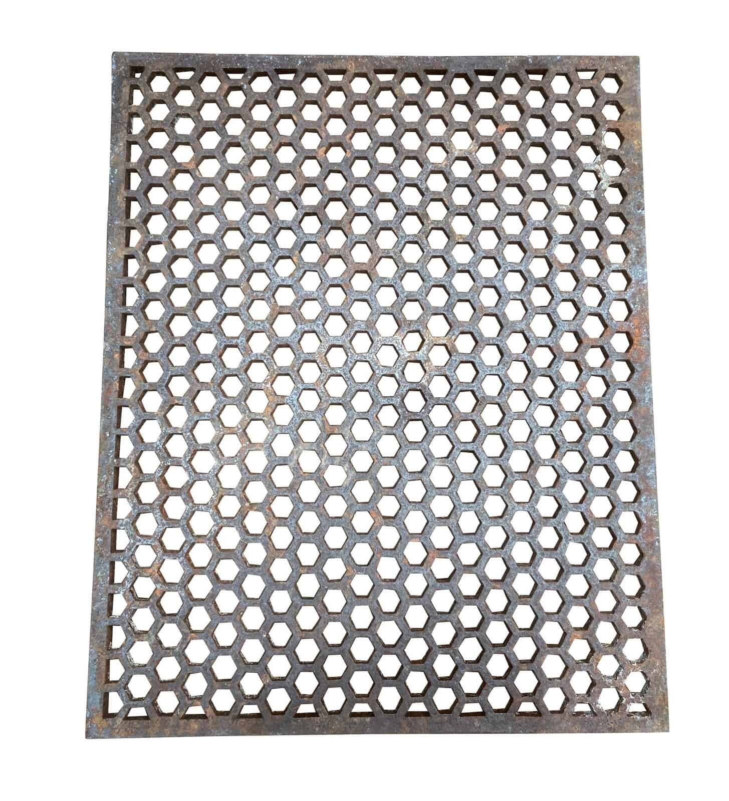 Genuine Antique Old Cast Iron Floor Grid / Grille