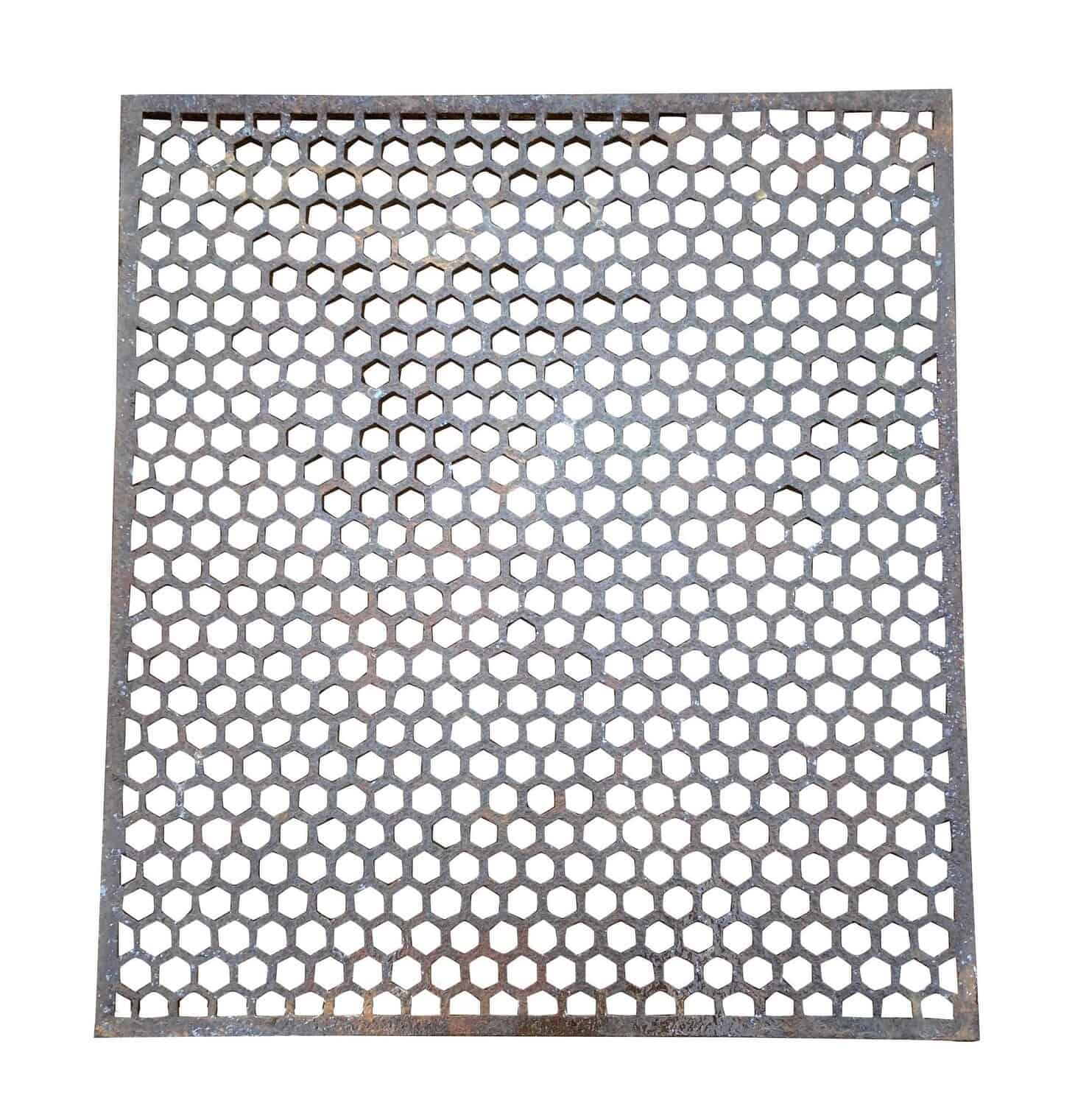 Genuine Old Antique Cast Iron Floor Grid / Grille
